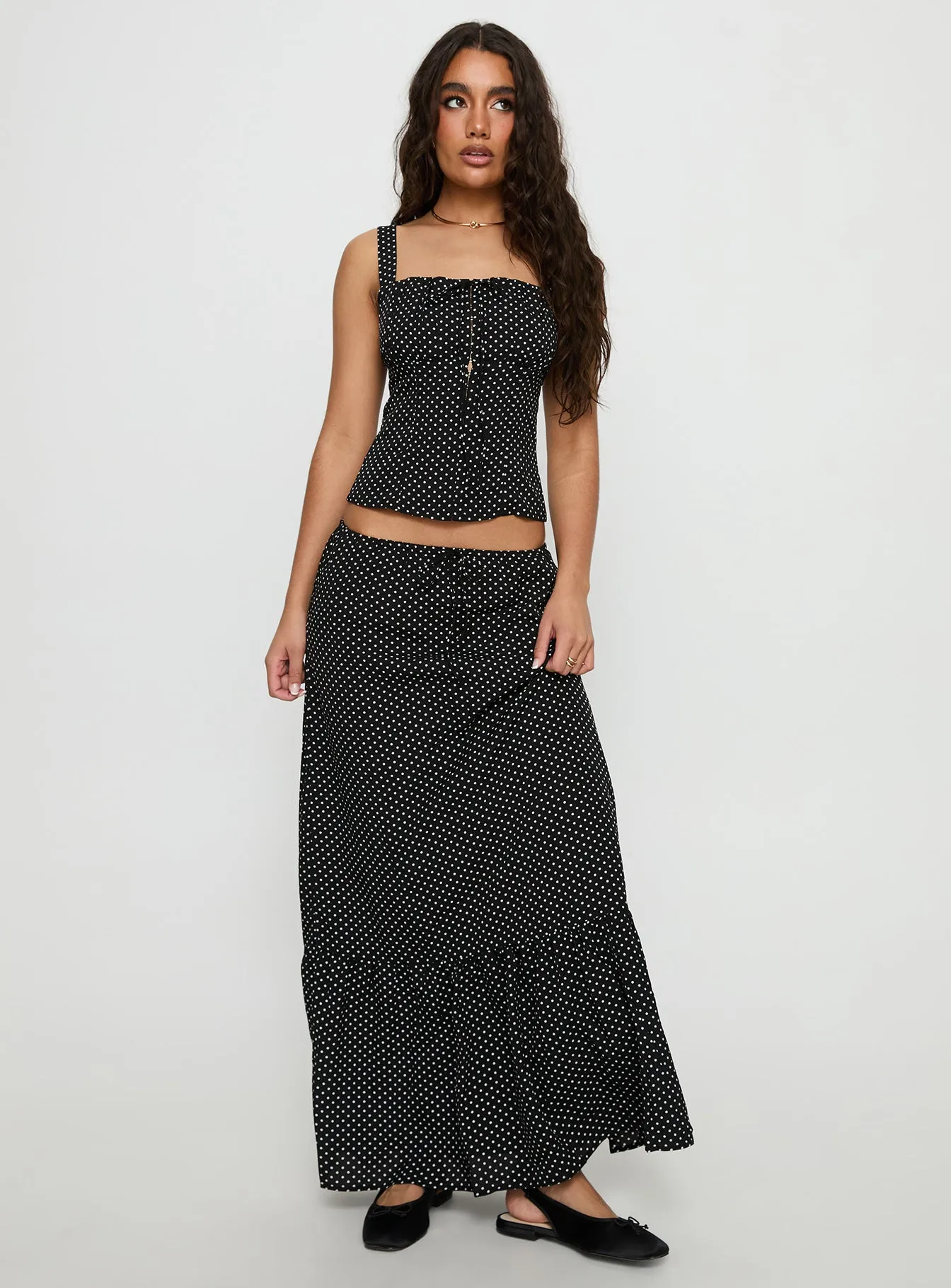 Modern Girl Maxi Skirt Black / Polka Dot sold by Princess Polly product image thumbnail 3