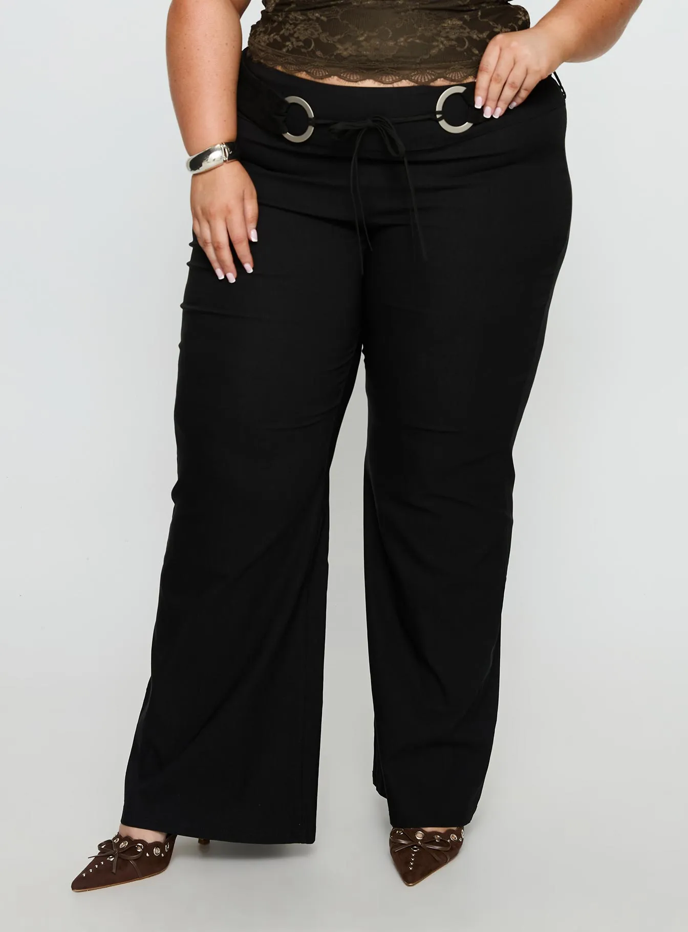Twinflame Low Rise Hardware Pants Black Curve sold by Princess Polly product image thumbnail 2