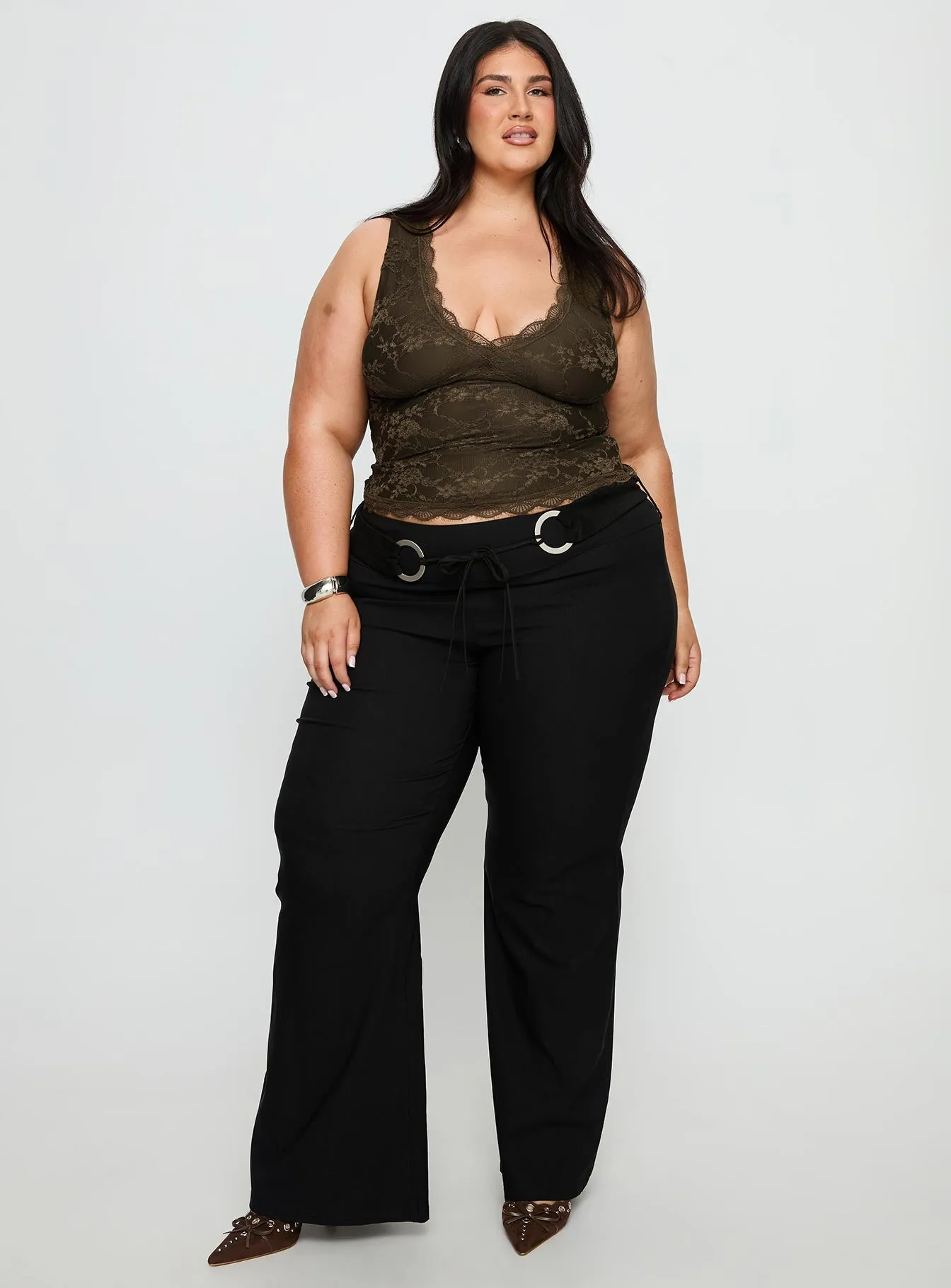 Twinflame Low Rise Hardware Pants Black Curve sold by Princess Polly product image thumbnail 3