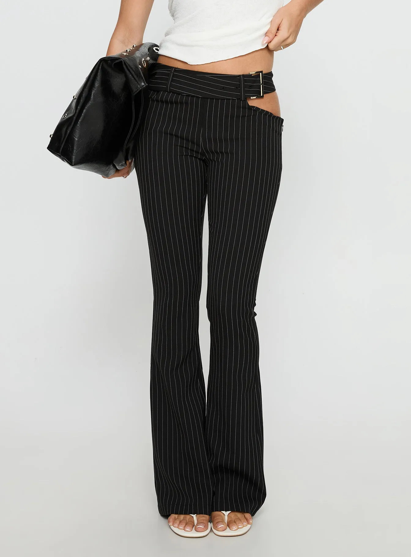 Yves Pant Onyx Pinstripe sold by Princess Polly product image thumbnail 2
