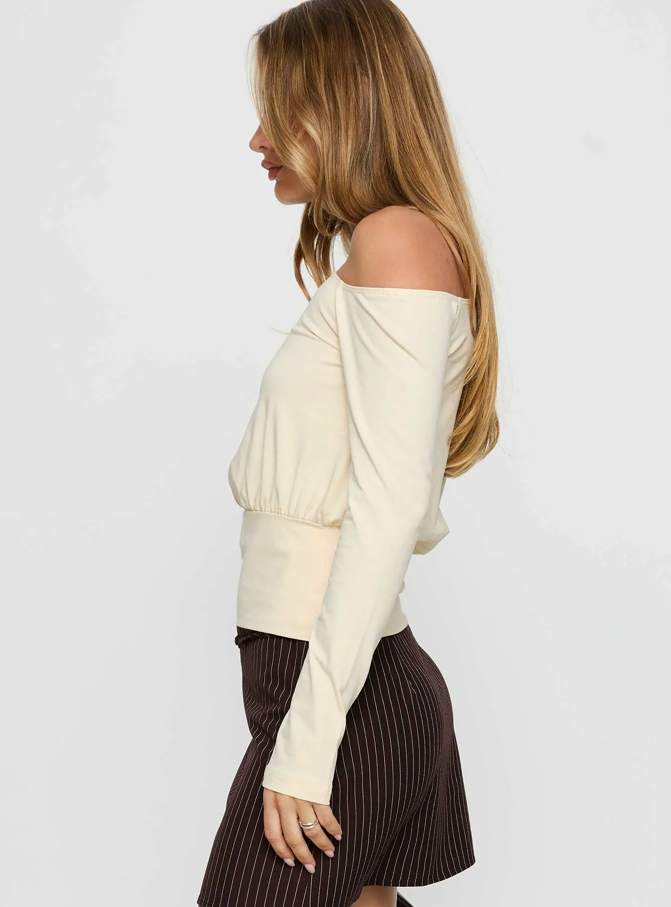 Kaylynne Cinched Long Sleeve Top Yellow sold by Princess Polly product image thumbnail 4