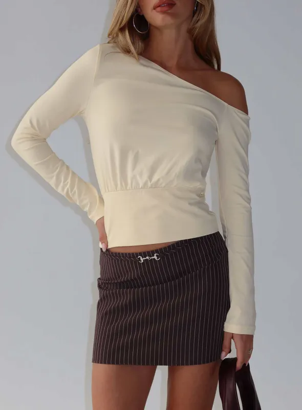 Kaylynne Cinched Long Sleeve Top Yellow sold by Princess Polly