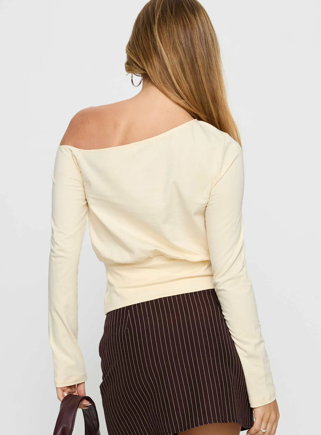 Kaylynne Cinched Long Sleeve Top Yellow sold by Princess Polly product image thumbnail 5