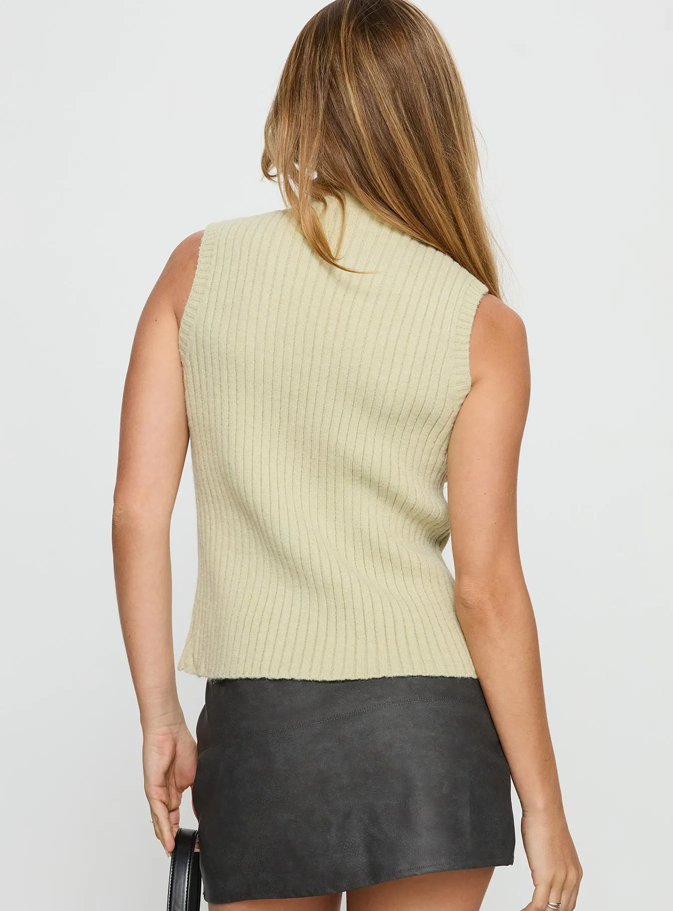 Mayleen Sleeveless High Neck Top Sage sold by Princess Polly product image thumbnail 4