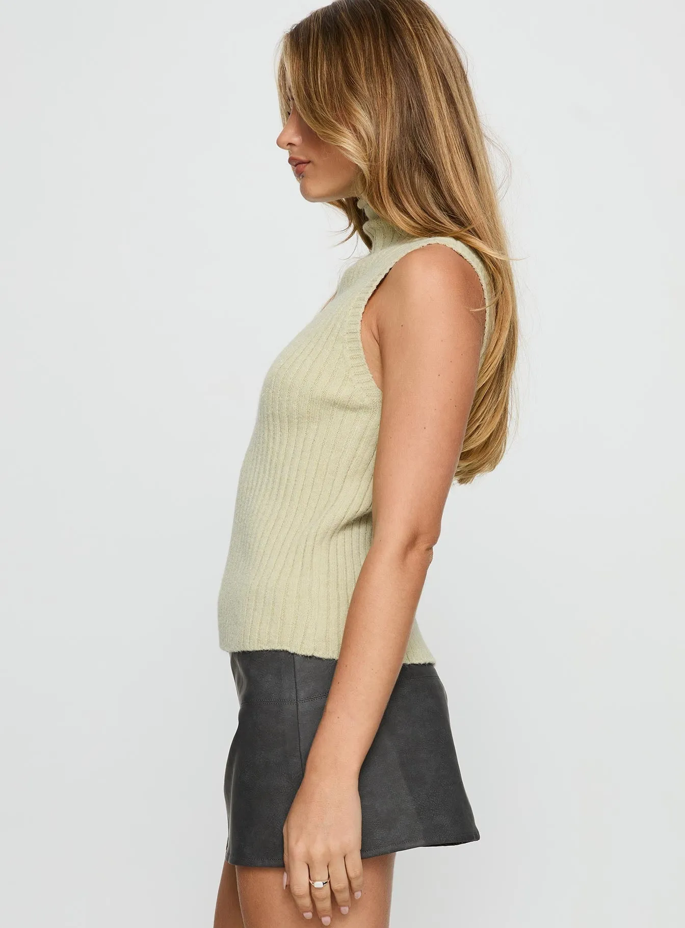 Mayleen Sleeveless High Neck Top Sage sold by Princess Polly product image thumbnail 3