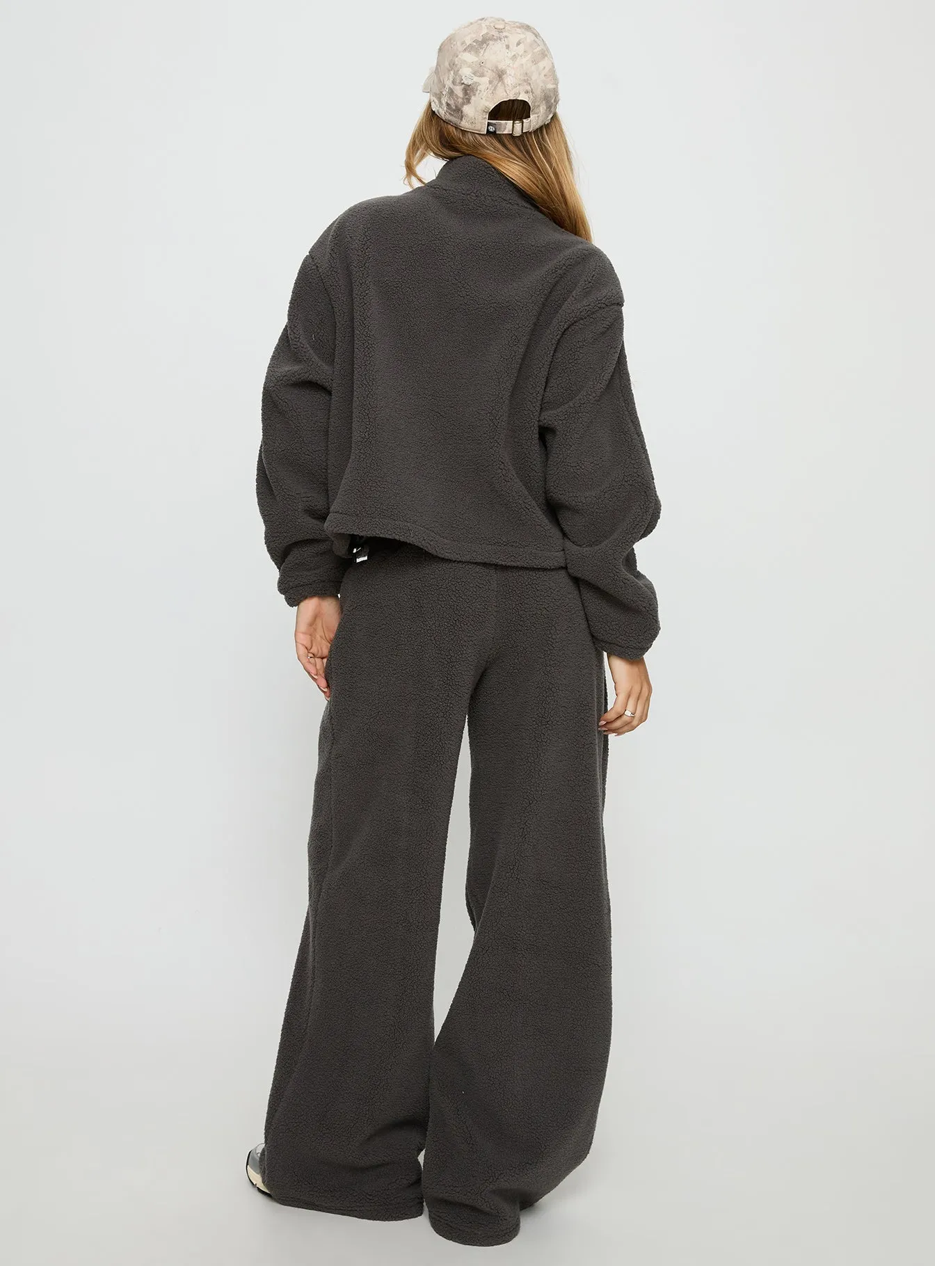 Siberia Fleece Track Pant Charcoal sold by Princess Polly product image thumbnail 5