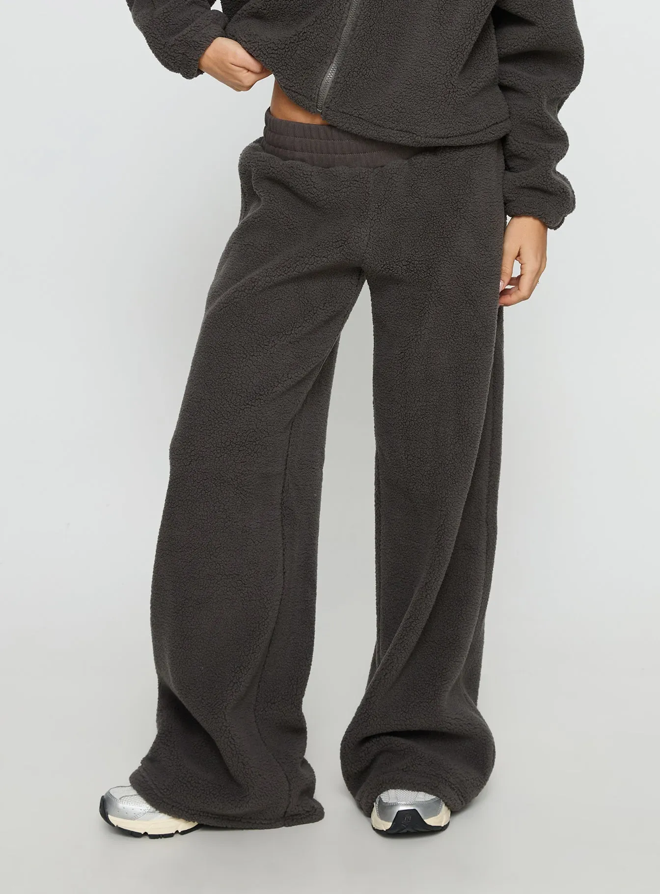 Siberia Fleece Track Pant Charcoal sold by Princess Polly product image thumbnail 2