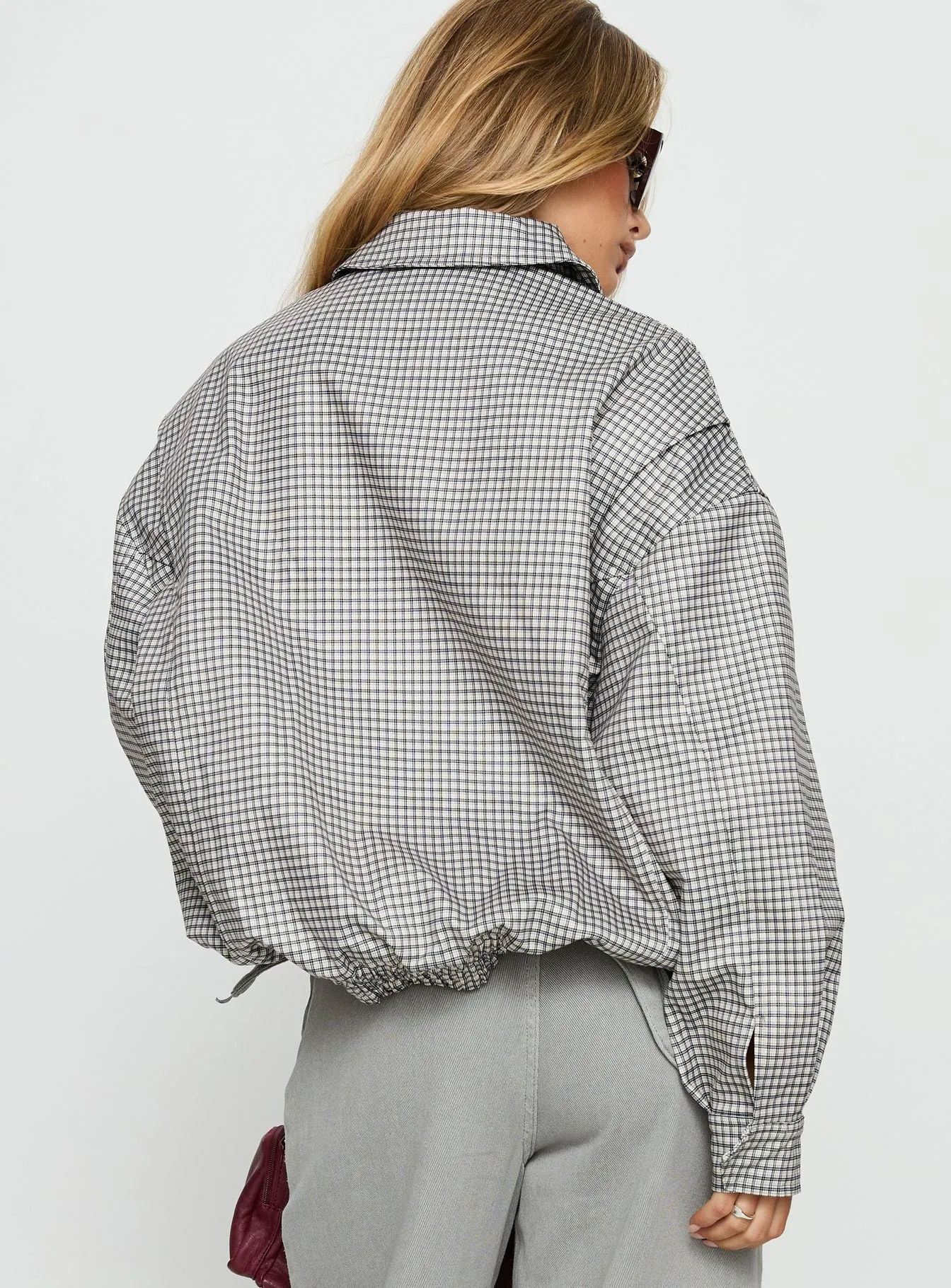 Kenny Bomber Jacket Cream Check sold by Princess Polly product image thumbnail 5