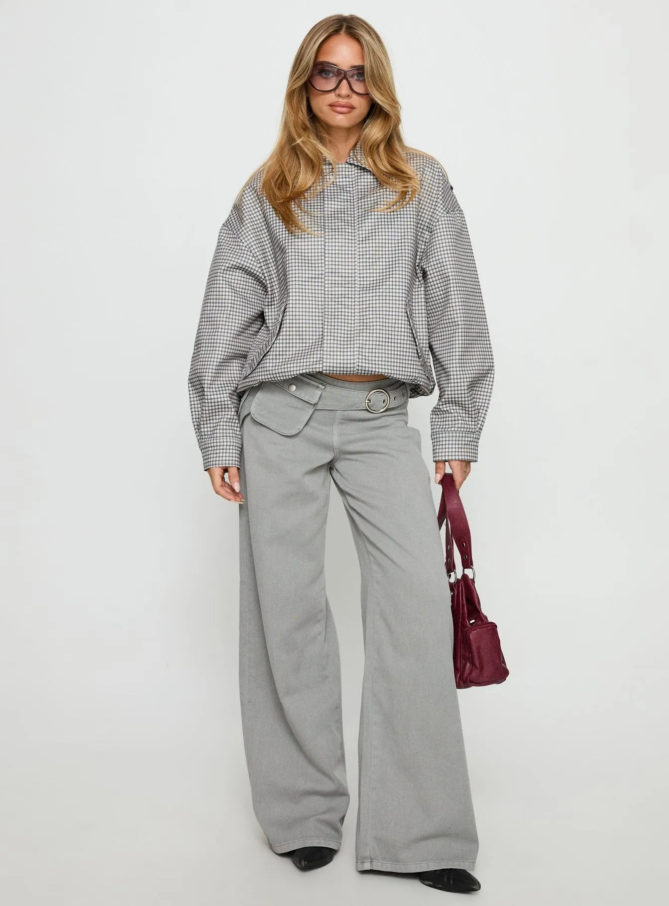 Kenny Bomber Jacket Cream Check sold by Princess Polly product image thumbnail 3