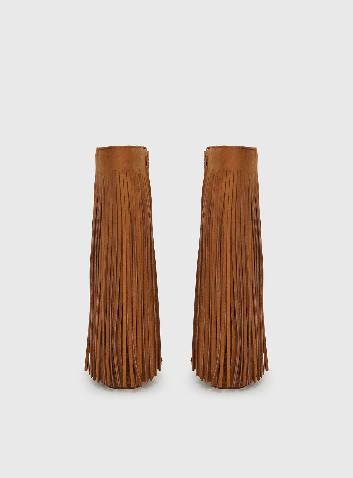 Wild Card Tassel Faux Suede Boots Brown sold by Princess Polly product image thumbnail 5