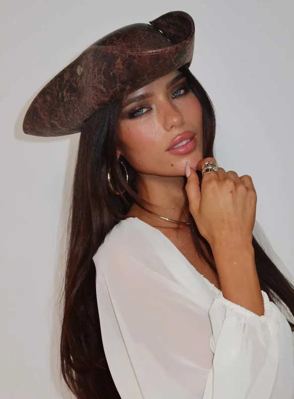 Night Spell Pirate Hat Brown sold by Princess Polly