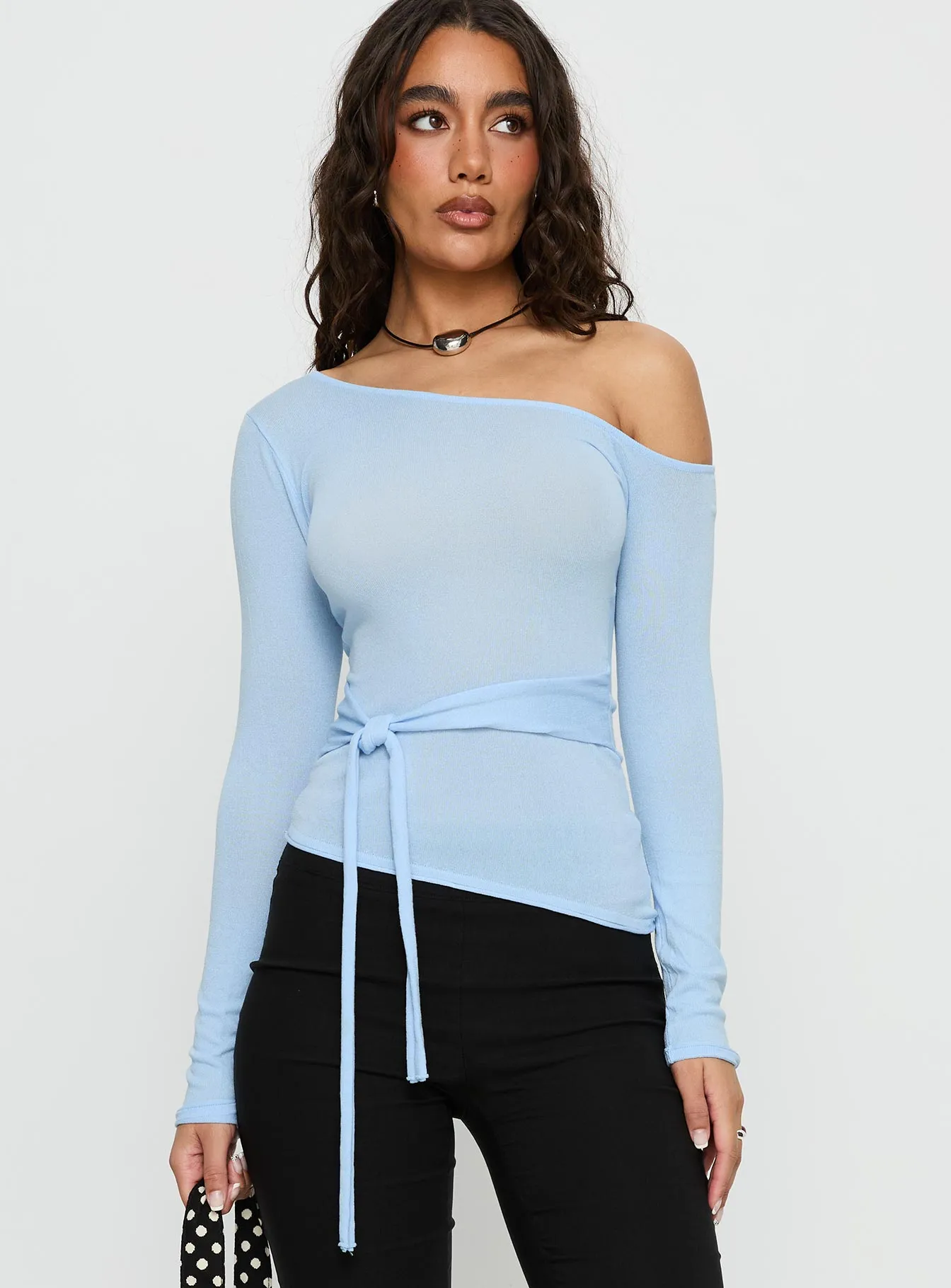 Kastor One Shoulder Long Sleeve Top Blue sold by Princess Polly product image thumbnail 2