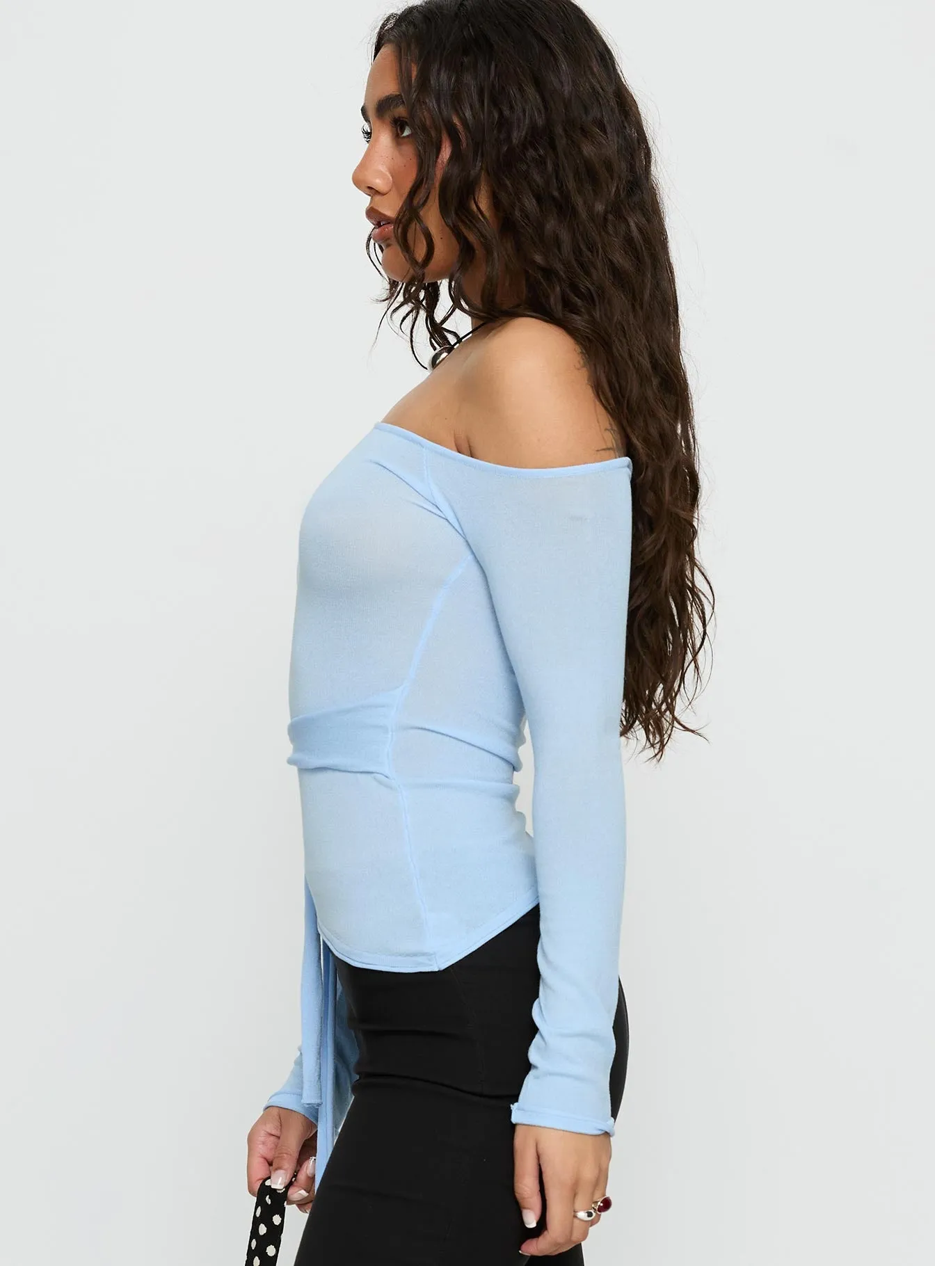 Kastor One Shoulder Long Sleeve Top Blue sold by Princess Polly product image thumbnail 4