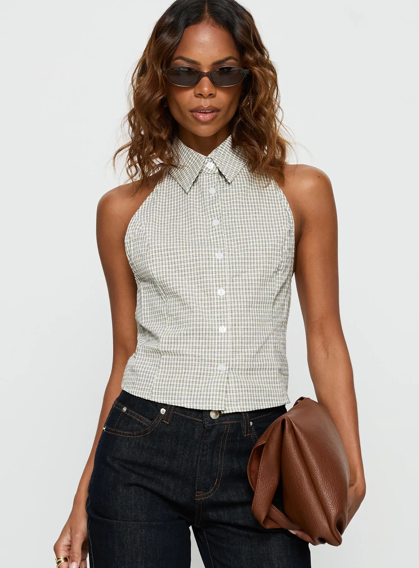 Different Dimensions Sleeveless Collared Top Check sold by Princess Polly product image thumbnail 2