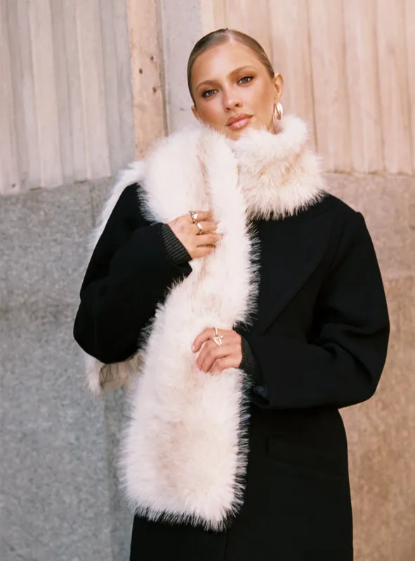 Freeze Fluffy Scarf Beige sold by Princess Polly