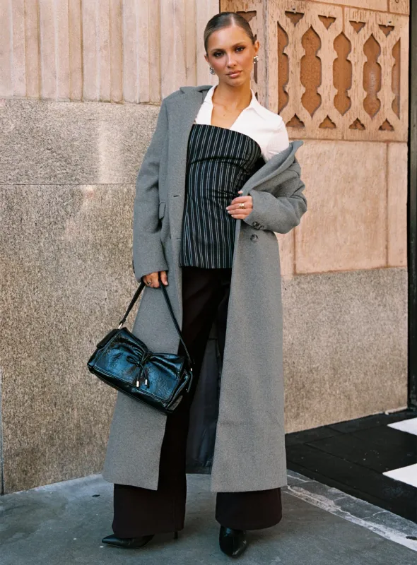 Lovergirl Longline Coat Grey sold by Princess Polly