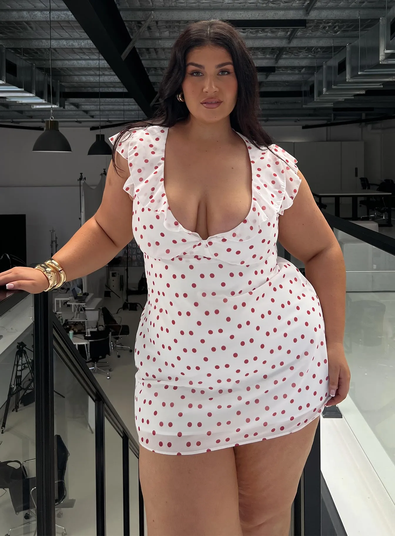 I Guess So Mini Dress White / Burgundy Curve sold by Princess Polly