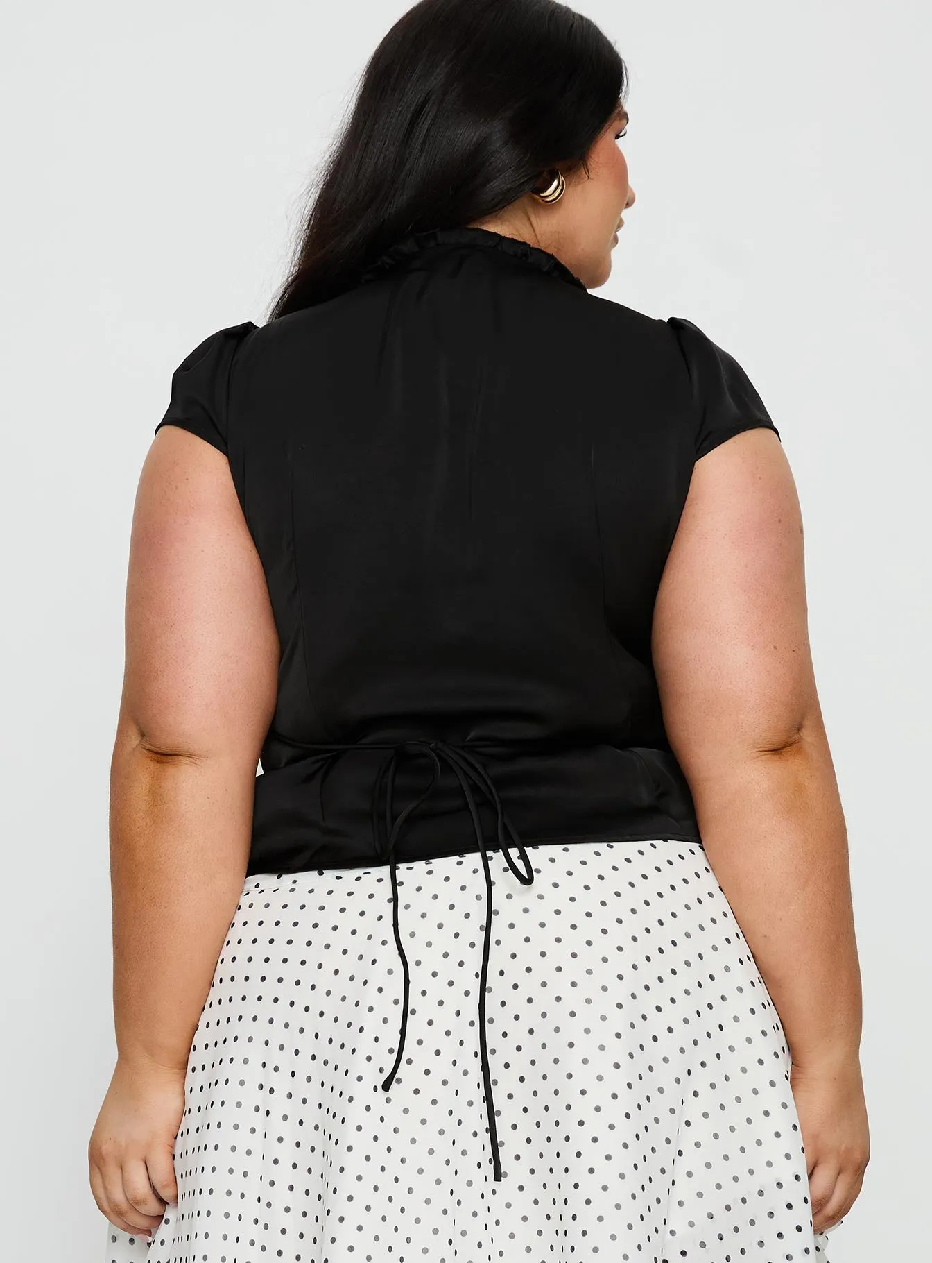 Tatianna Frill Blouse Top Black Curve sold by Princess Polly product image thumbnail 5
