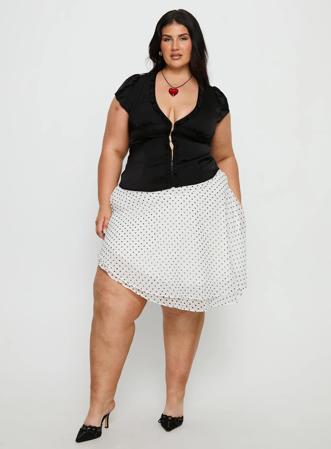 Tatianna Frill Blouse Top Black Curve sold by Princess Polly product image thumbnail 3