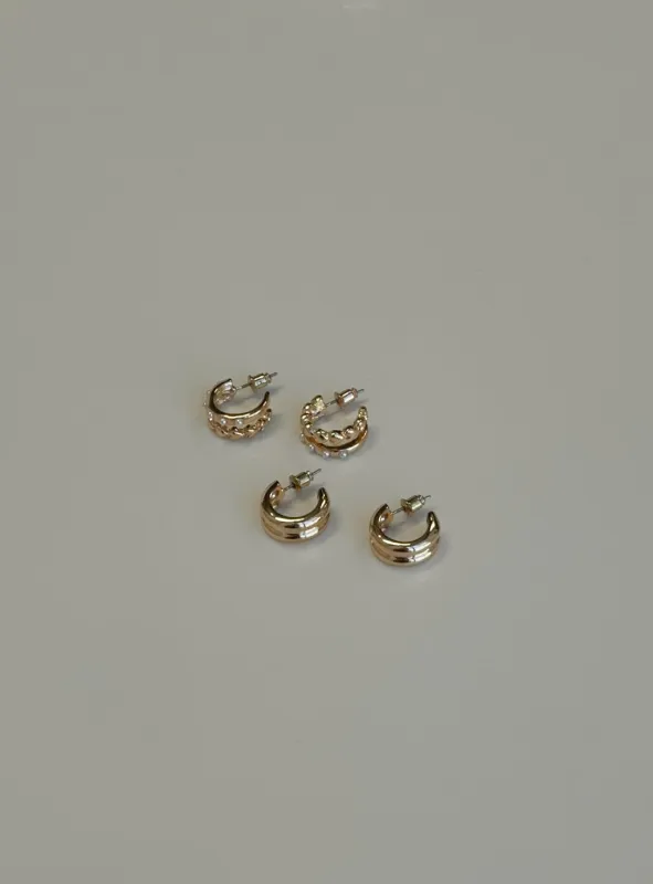 Talyn Earring Pack Gold sold by Princess Polly