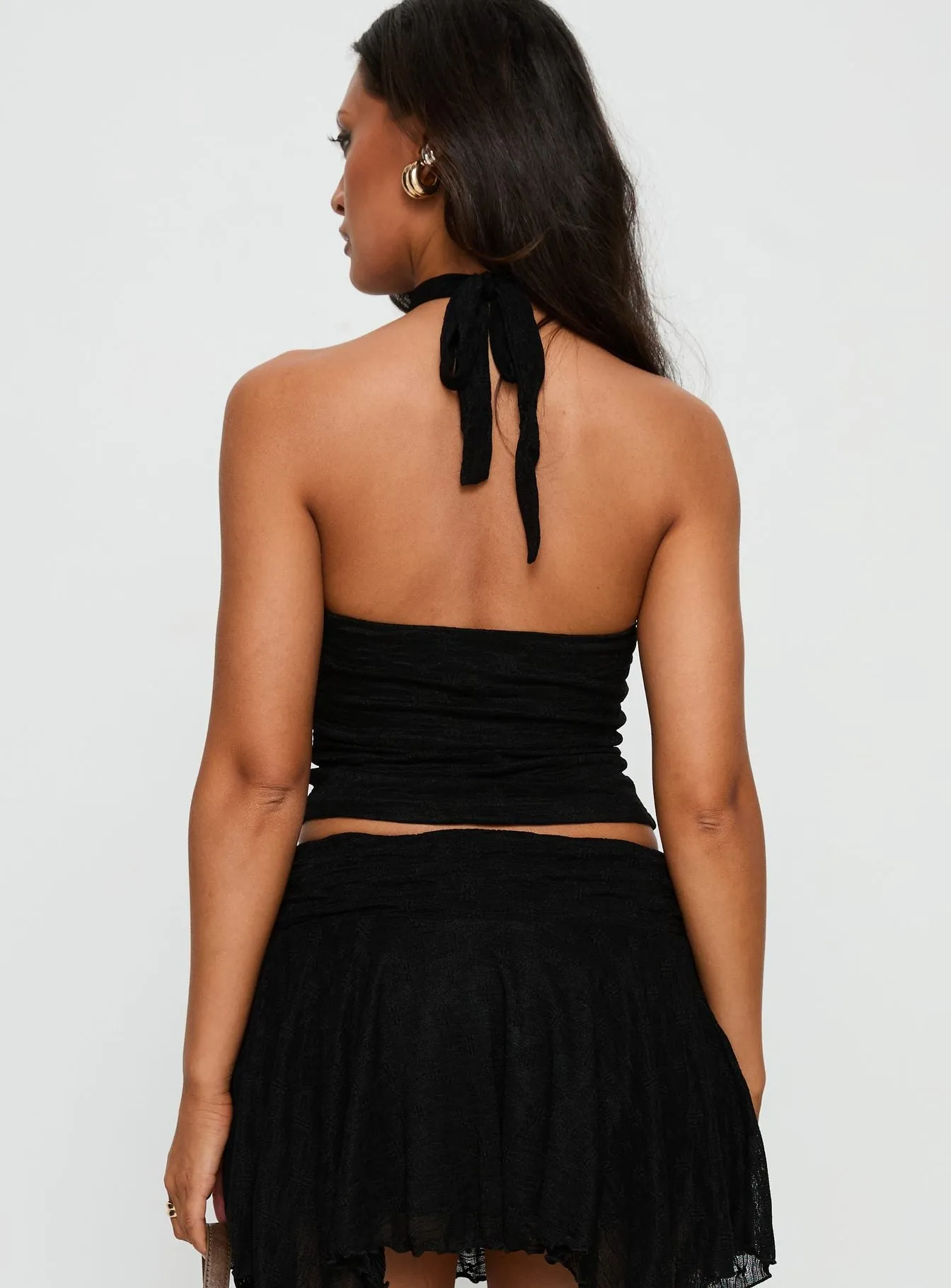Raeann Scarf Detail One Shoulder Top Black sold by Princess Polly product image thumbnail 4