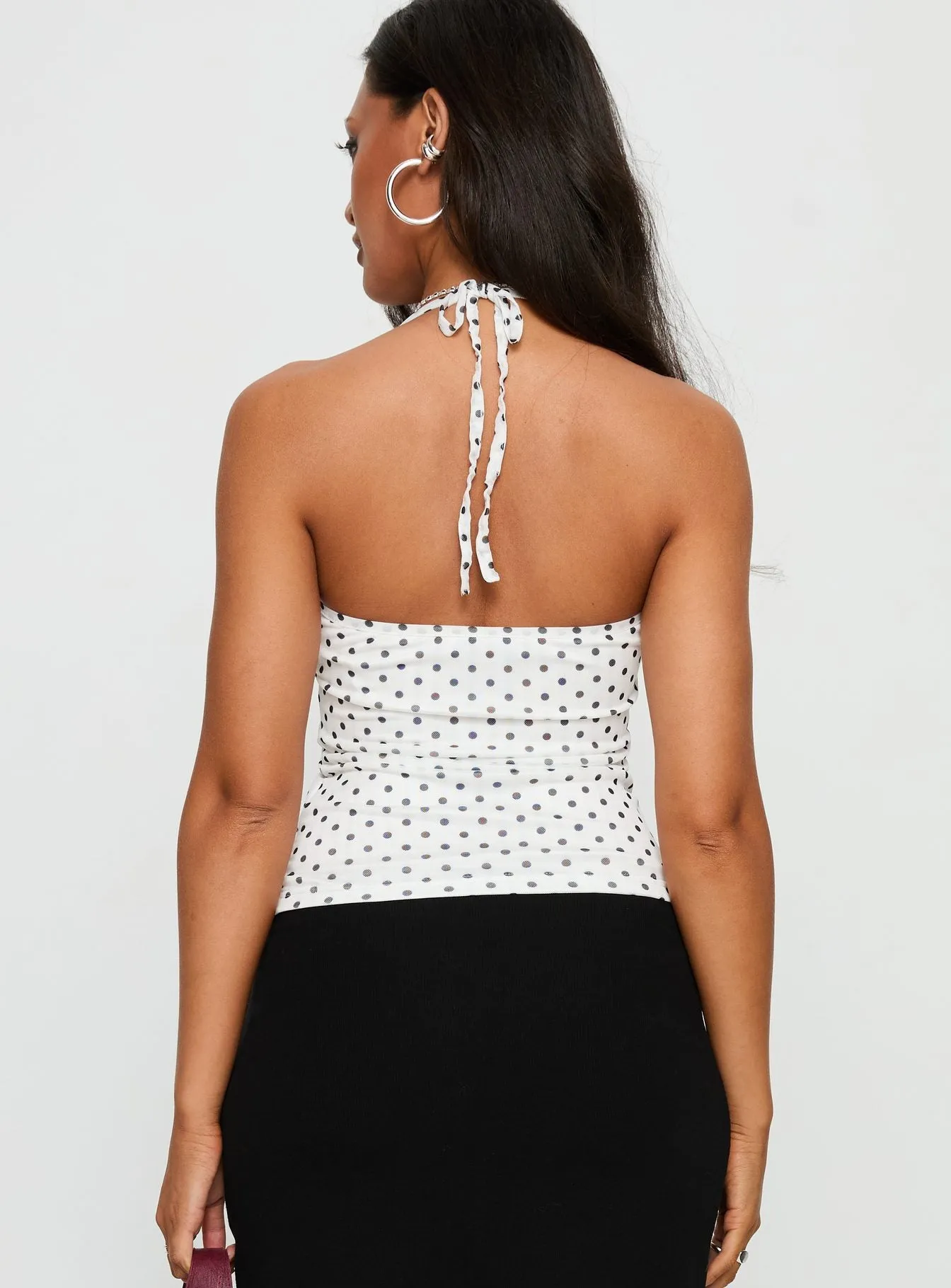 Days Of Summer Ruffle Top White Polka Dot sold by Princess Polly product image thumbnail 5