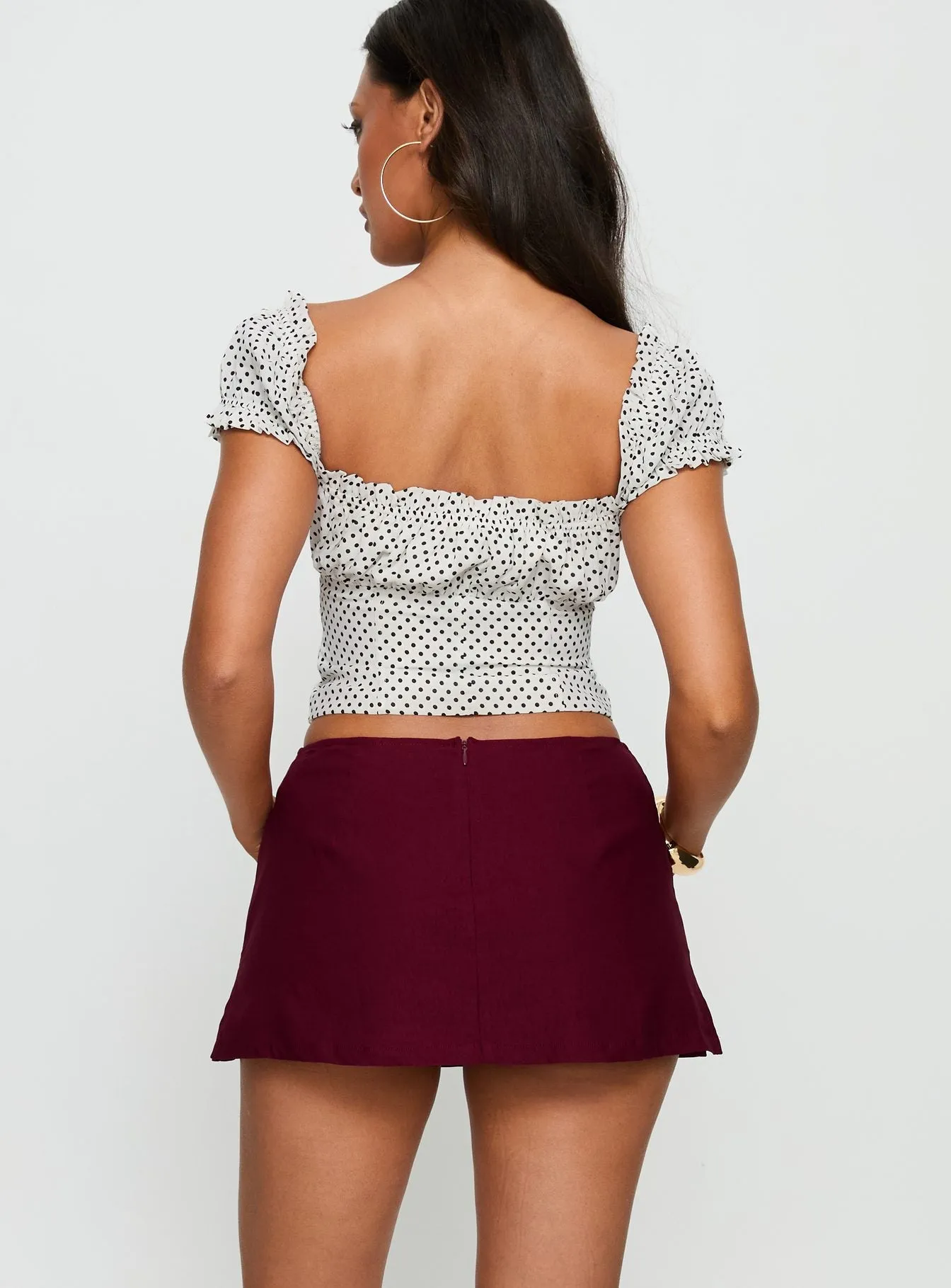 Can't Sleep Skort Burgundy sold by Princess Polly product image thumbnail 5