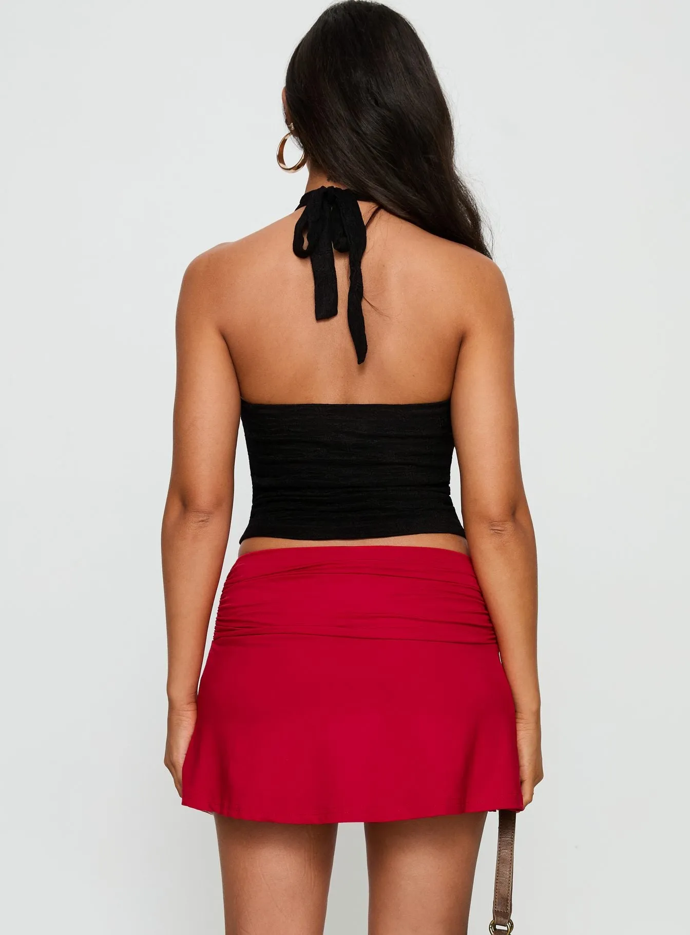 Tamsyn Ruched Mini Skirt Red sold by Princess Polly product image thumbnail 4