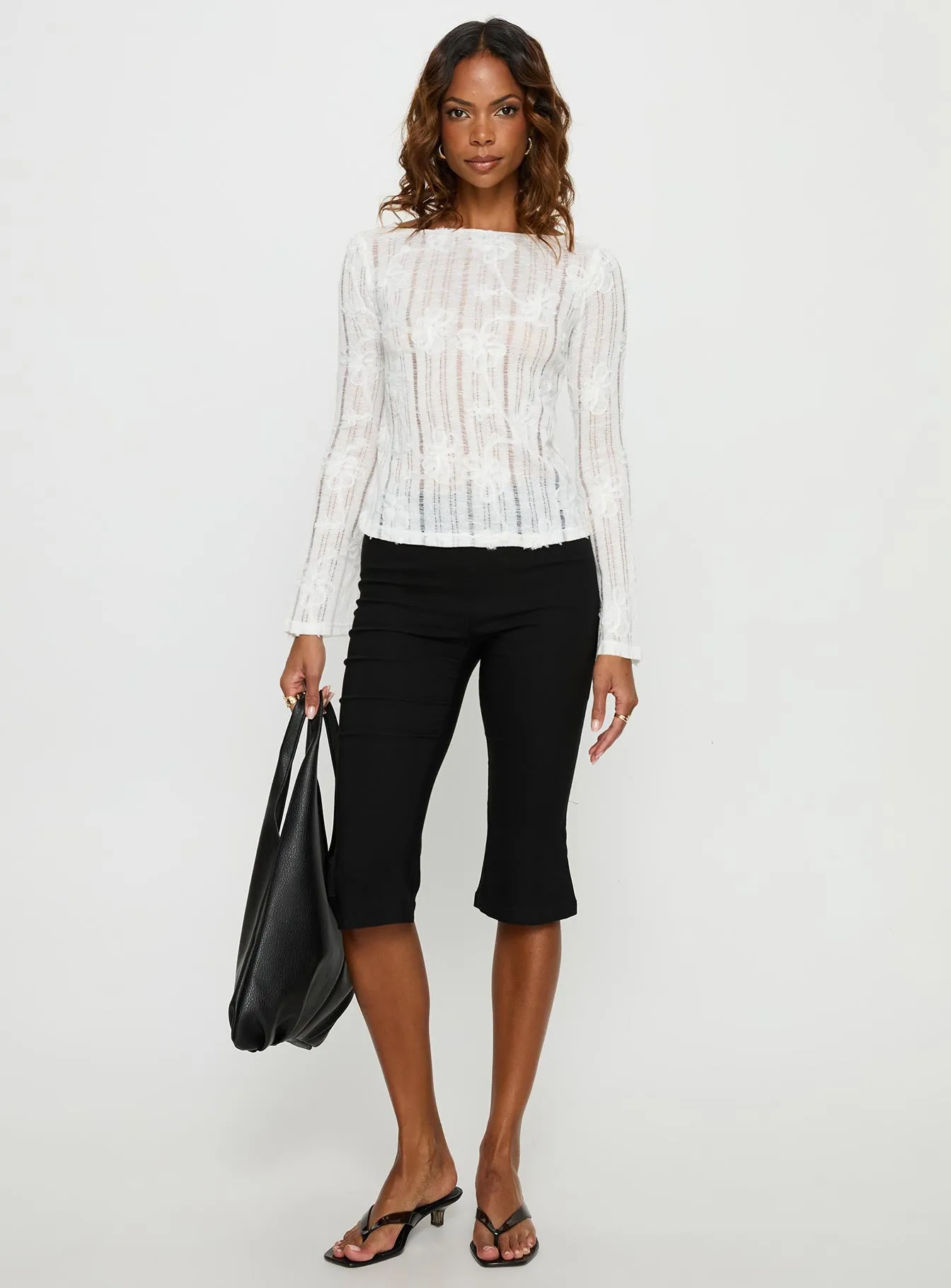 Devanie Sheer Long Sleeve Top White sold by Princess Polly product image thumbnail 3