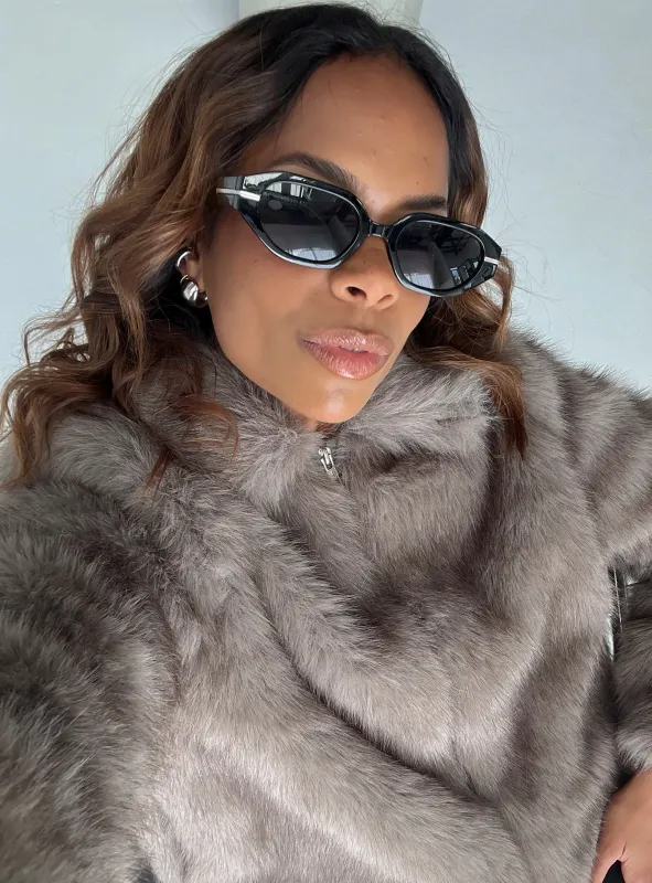 Down The Line Sunglasses Black sold by Princess Polly