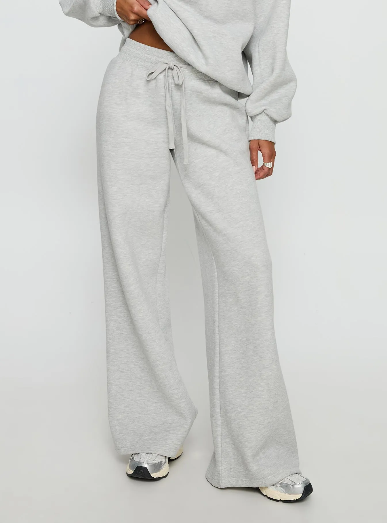 Princess Polly Stargirl Wide Leg Sweat Pants Grey Marle sold by Princess Polly product image thumbnail 2