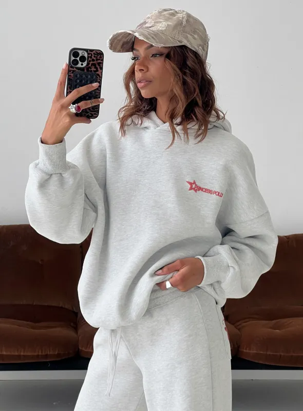 Princess Polly Stargirl Hoodie Grey Marle sold by Princess Polly