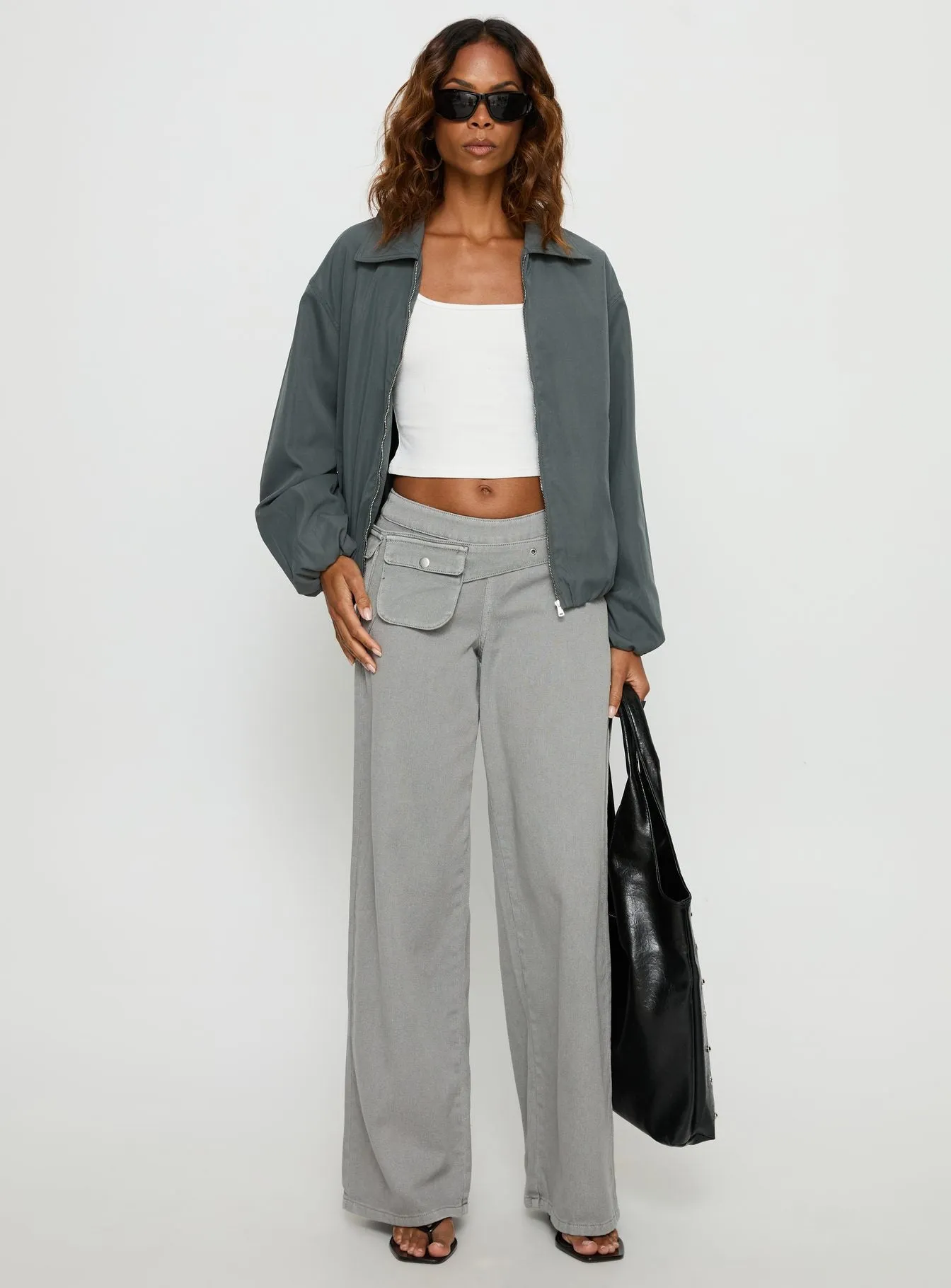 Donetta Collared Jacket Charcoal sold by Princess Polly product image thumbnail 2