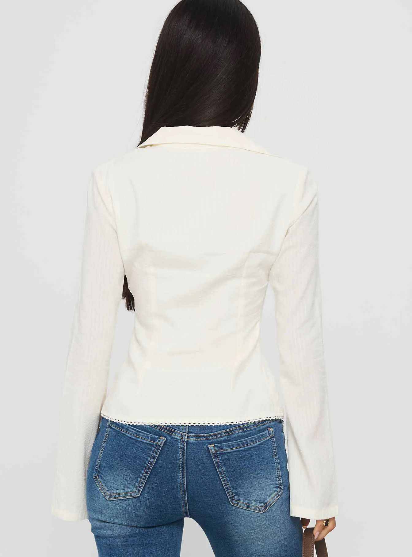 Emersonne Button Up Top White sold by Princess Polly product image thumbnail 5