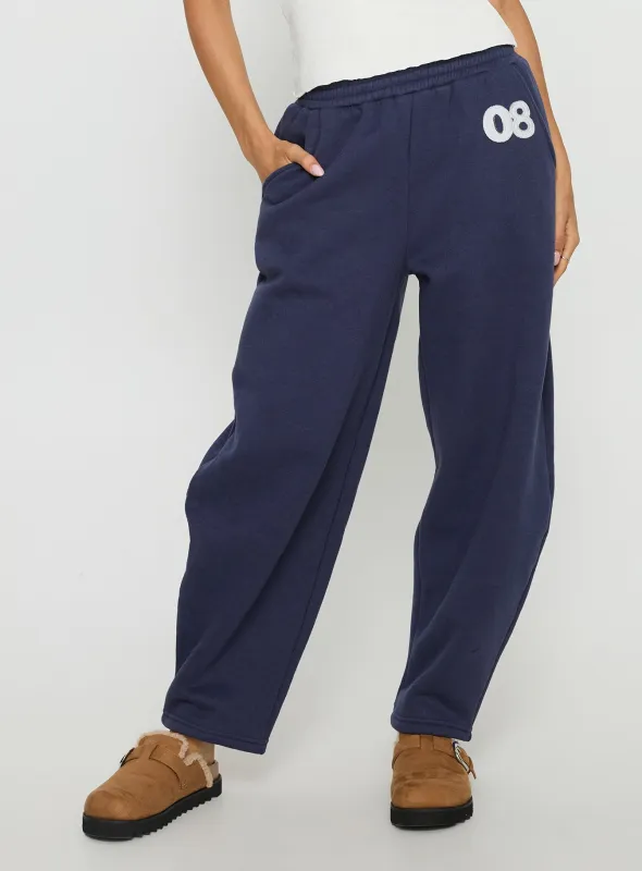 Route 08 Barrel Track Pant Navy sold by Princess Polly