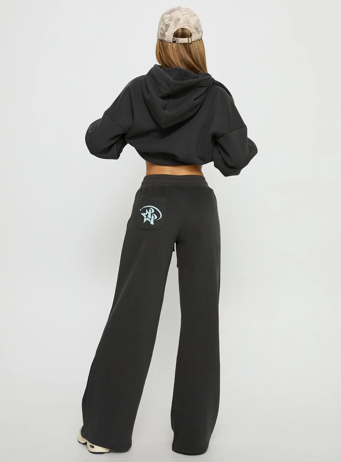 Princess Polly Stargirl Wide Leg Sweat Pants Charcoal sold by Princess Polly product image thumbnail 5