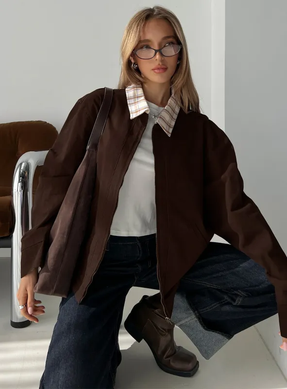 Soraia Workwear Jacket Brown sold by Princess Polly