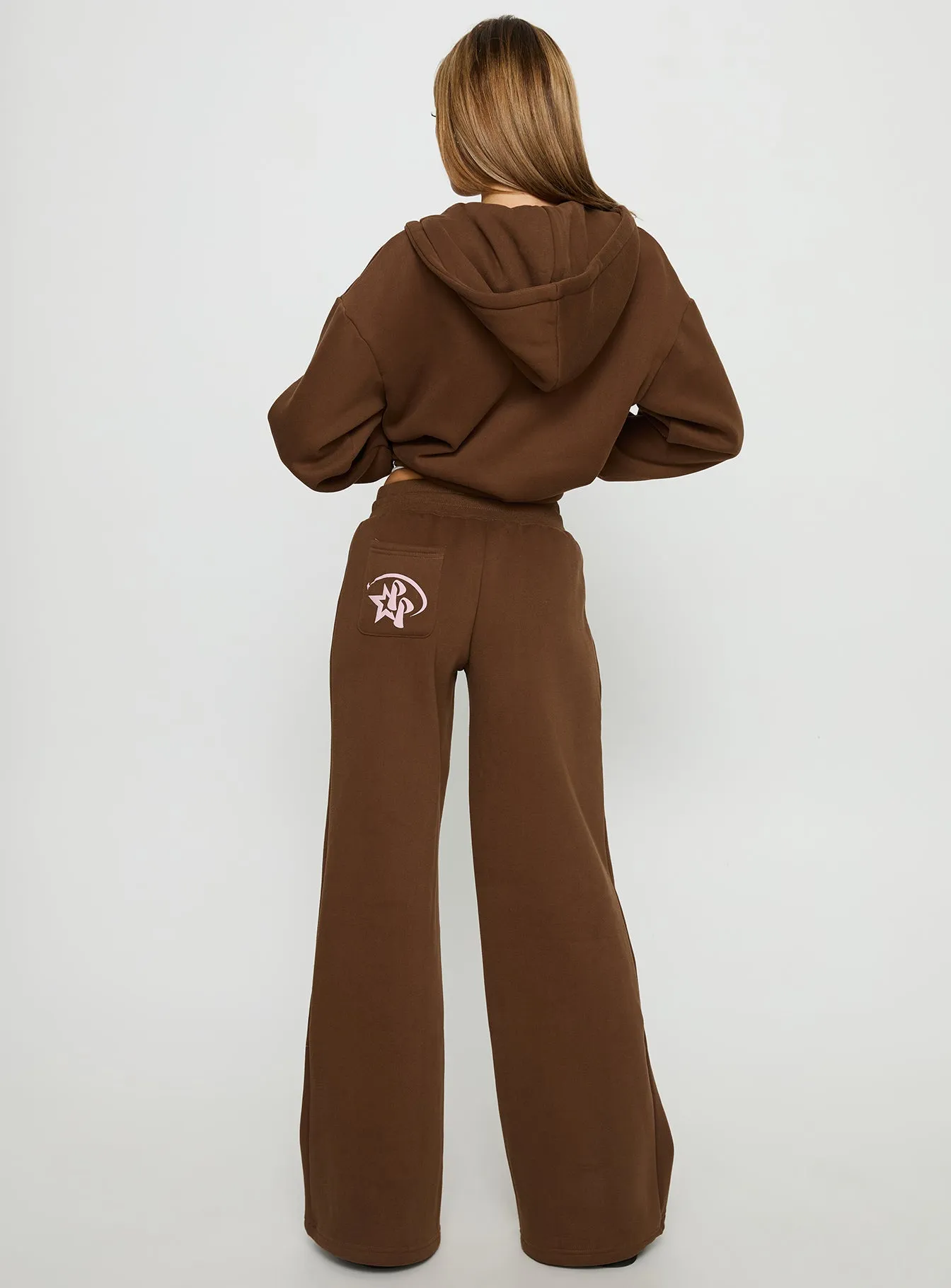 Princess Polly Stargirl Wide Leg Sweat Pants Brown sold by Princess Polly product image thumbnail 5