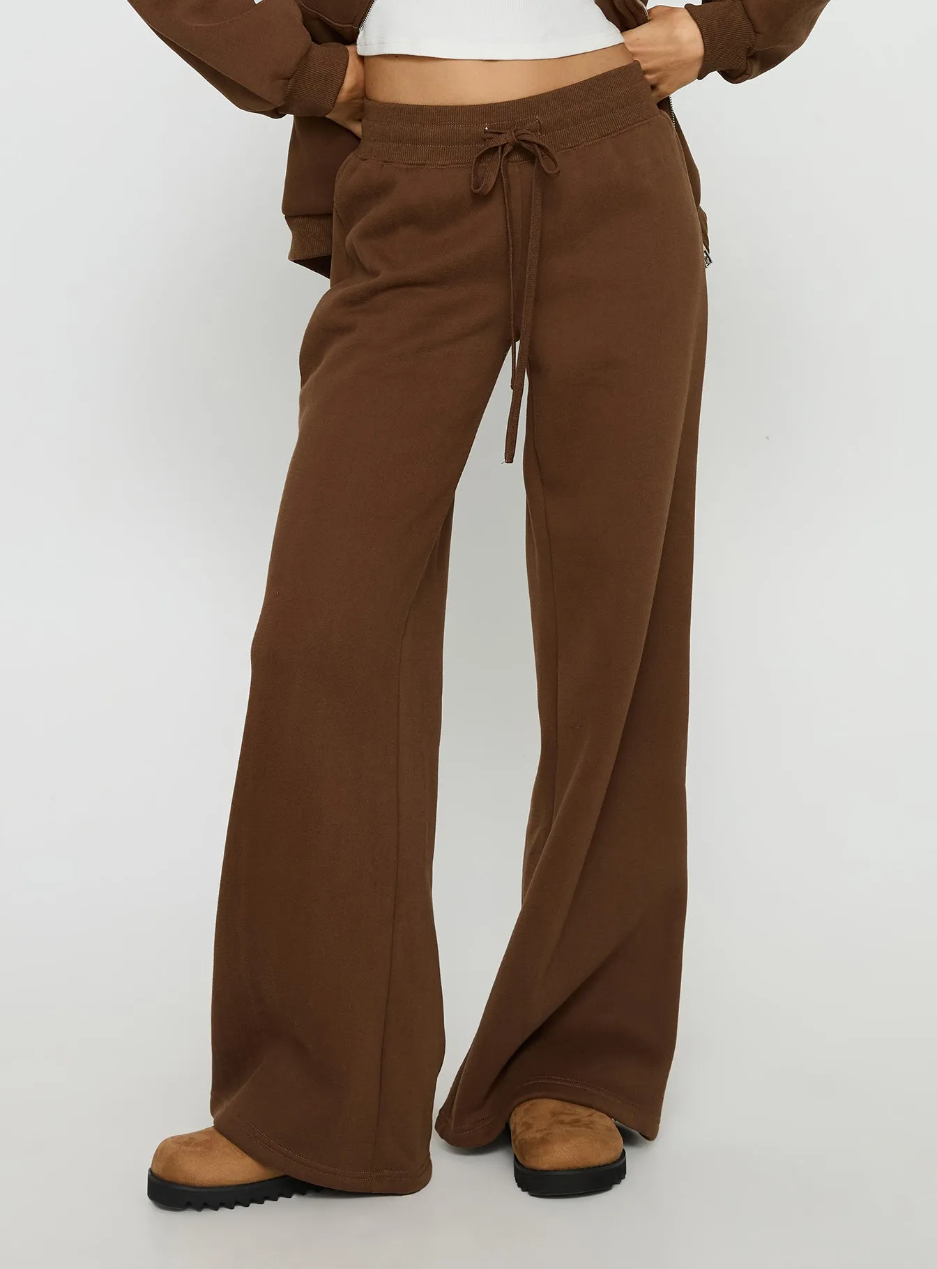 Princess Polly Stargirl Wide Leg Sweat Pants Brown sold by Princess Polly product image thumbnail 2
