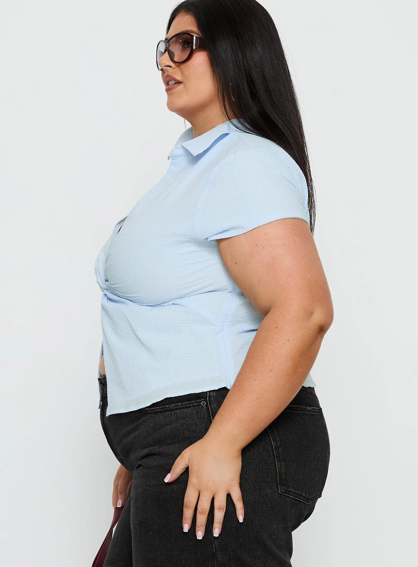 Lover Blues Twist Top Blue Curve sold by Princess Polly product image thumbnail 4