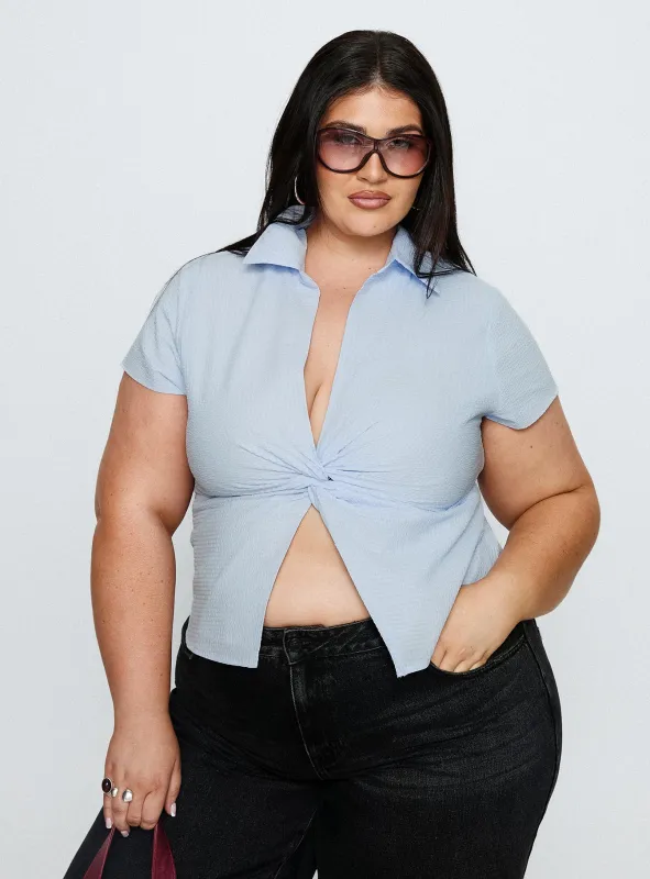 Lover Blues Twist Top Blue Curve sold by Princess Polly