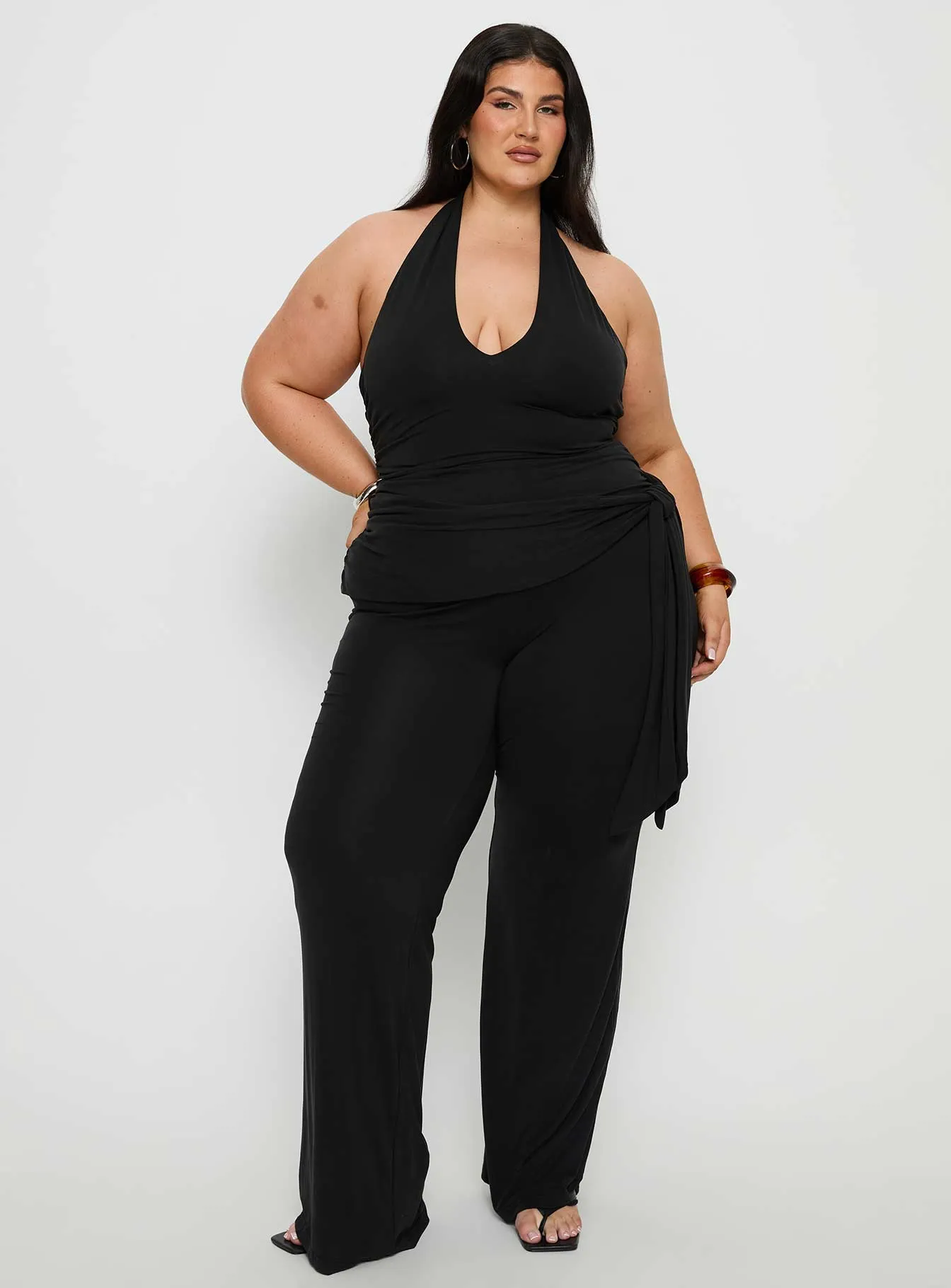 Enchantress Wide Leg Jumpsuit Black Curve sold by Princess Polly product image thumbnail 3
