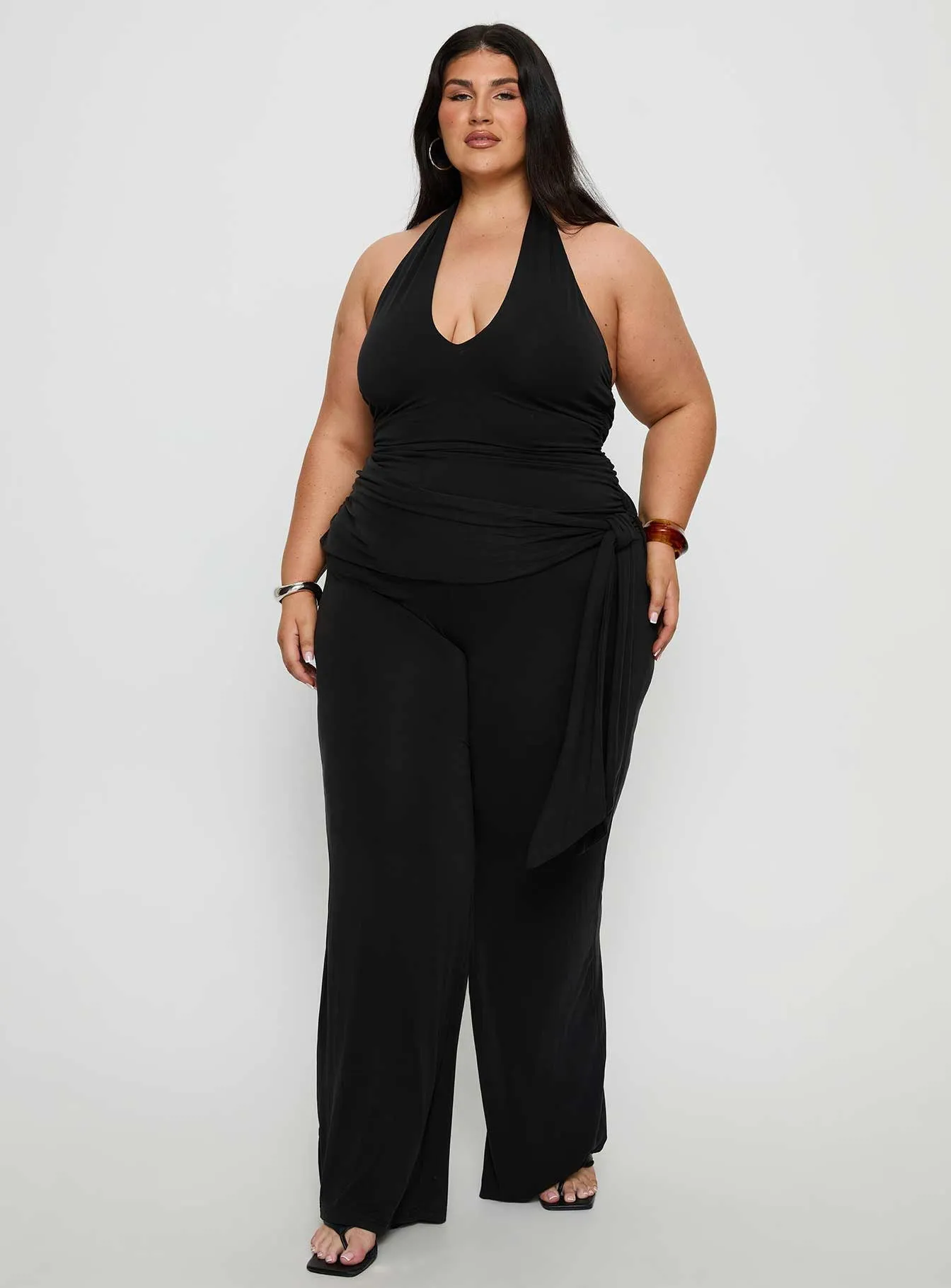 Enchantress Wide Leg Jumpsuit Black Curve sold by Princess Polly product image thumbnail 2