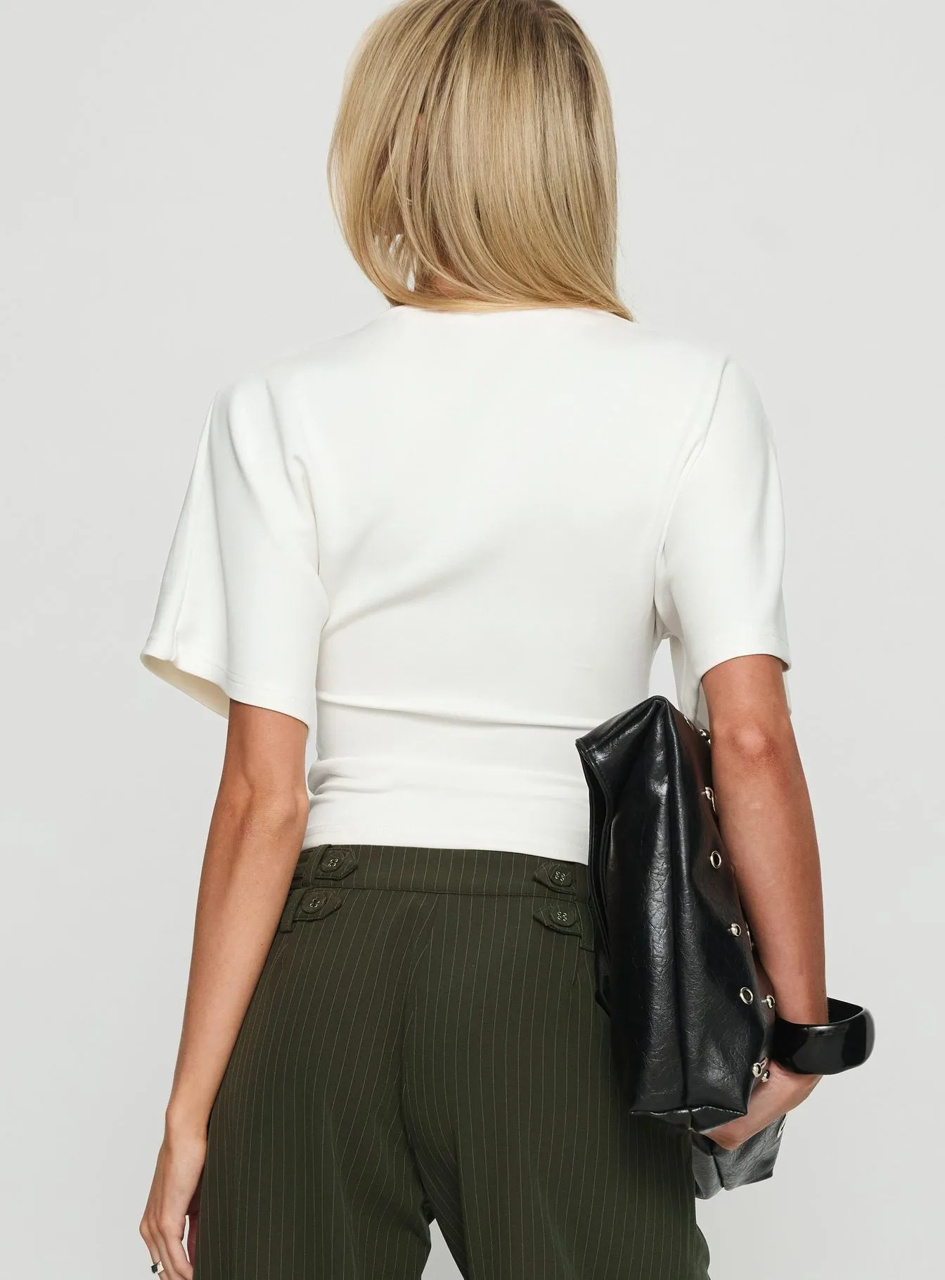 Arazia Cinched Short Sleeve Top White sold by Princess Polly product image thumbnail 5