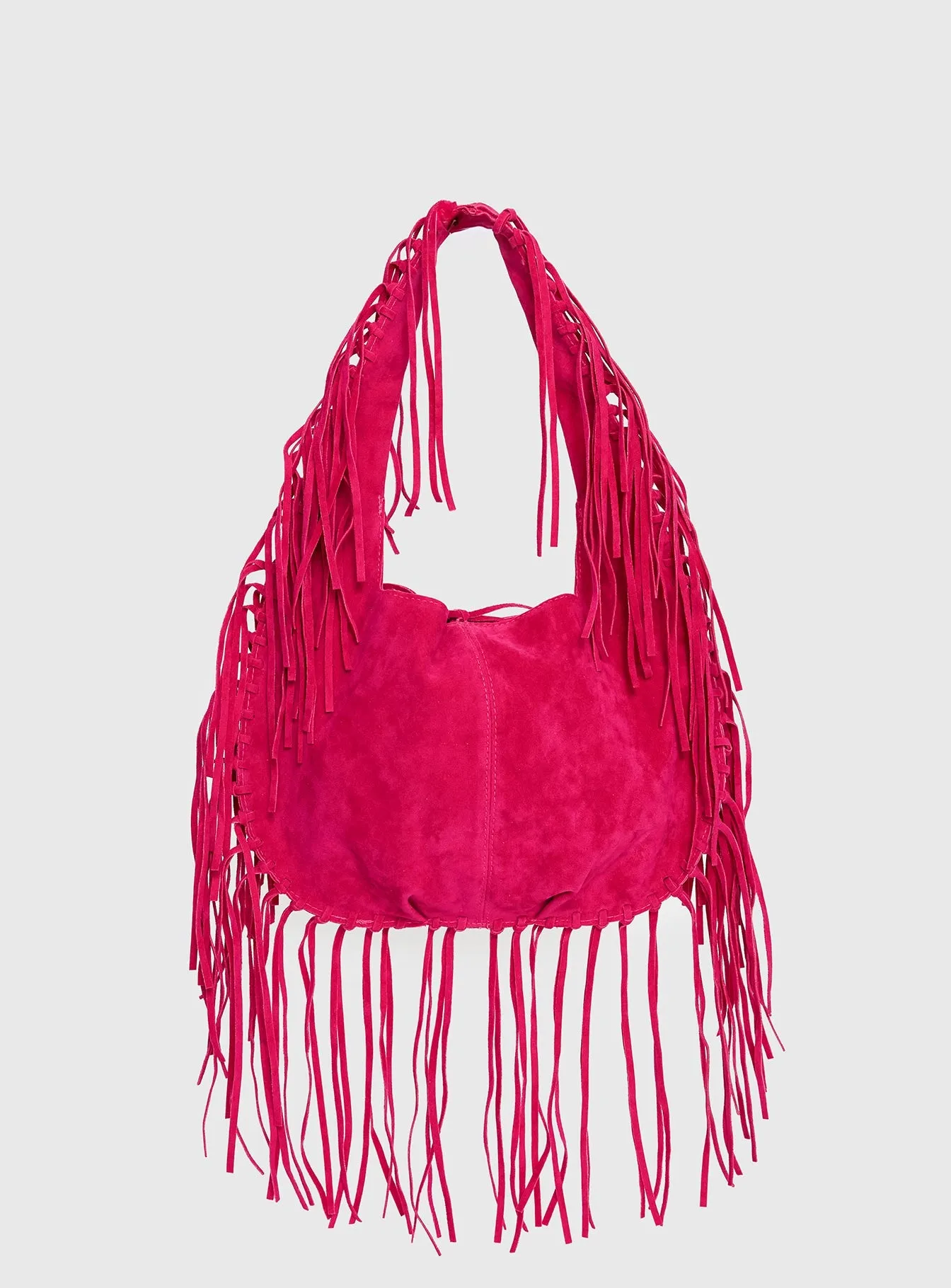 Currents Faux Suede Tassel Shoulder Bag Pink sold by Princess Polly product image thumbnail 4