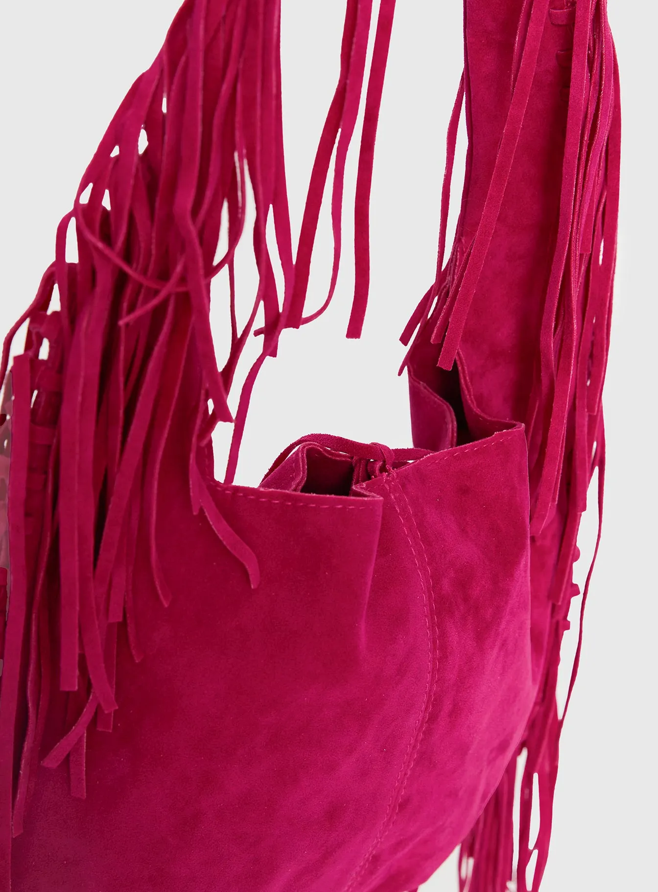 Currents Faux Suede Tassel Shoulder Bag Pink sold by Princess Polly product image thumbnail 5