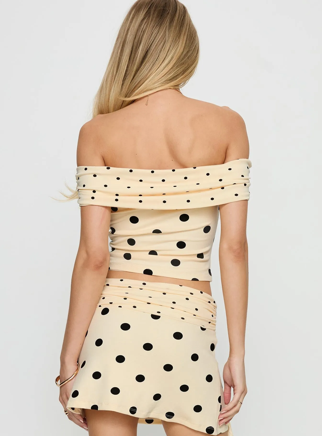 Aneira Off Shoulder Top Cream Polka Dot sold by Princess Polly product image thumbnail 5