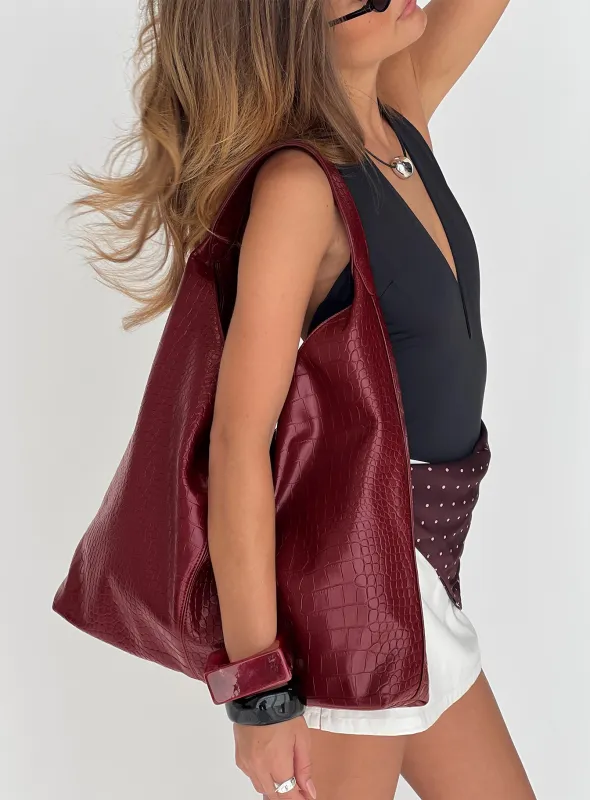 Treat Me Nice Oversized Shoulder Bag Red sold by Princess Polly