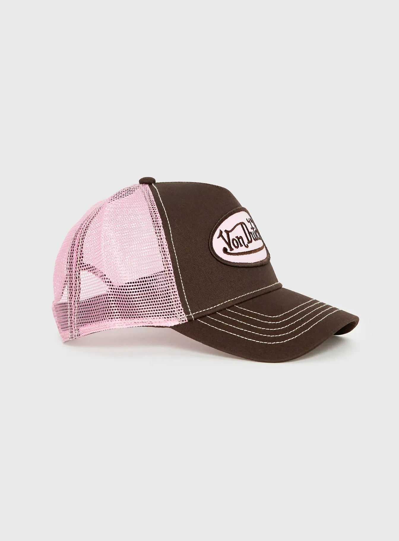 Von Dutch Staple Trucker Hat Brown / Pink sold by Princess Polly product image thumbnail 3