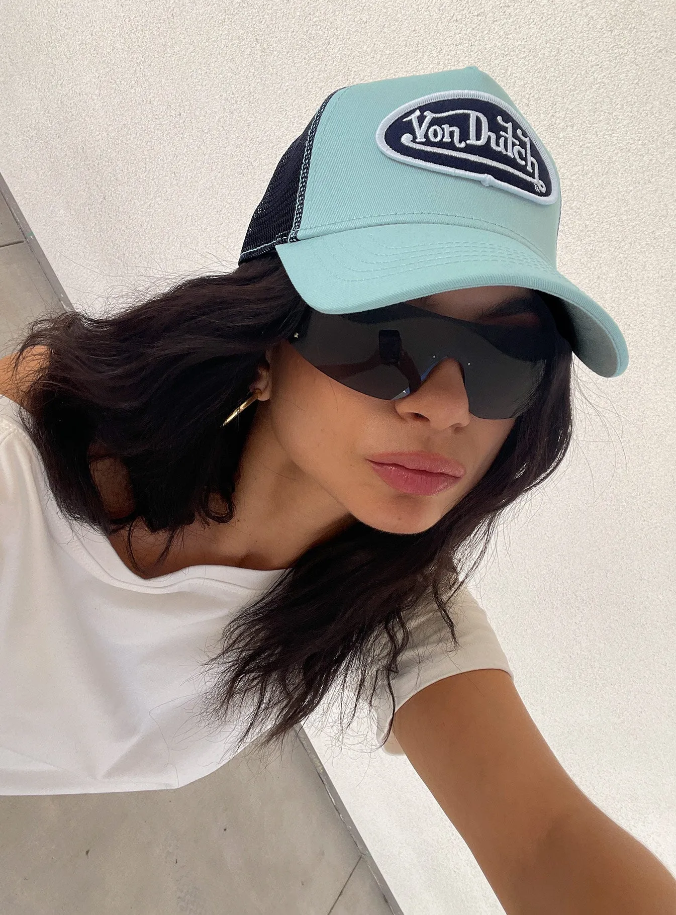Von Dutch Staple Trucker Hat Blue sold by Princess Polly